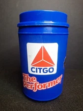 Vintage CITGO THE PERFORMER Gas Oil ALADDIN Blue Plastic Travel Coffee Mug Cup