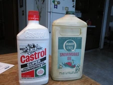 vintage Snowmobile oil can Quaker State & Castrol  1 quart