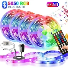 Tira De Luces 65.6FT 5050 RGB Color Tiras Led Para Decoracion Habitacion Cuarto