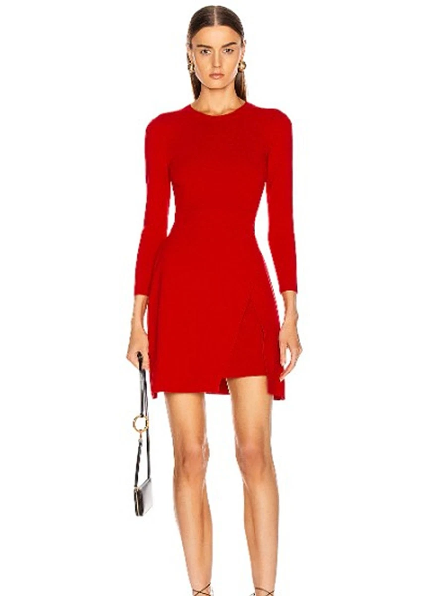 knee length dresses for ladies Avi Red Chiffon Mini Dress - US 18