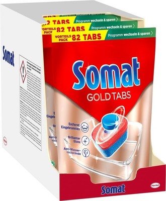 Somat Gold Spülmaschinen Tabs 328 (4x82 Tabs), Geschirrspül Tabs für strahlend