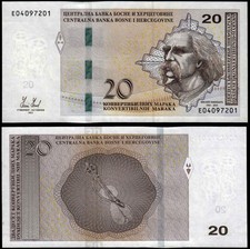 BOSNIA HERZEGOVINA 20 MARAKA (P83a) 2012 UNC