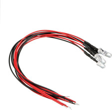 5Pcs 5Mm Pre Wired LED, White DC9-12V Clear Lens, Light Emitting Diodes