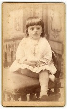 Antique CDV Circa 1880s A. Hevy Cute Young Girl Spencer MA
