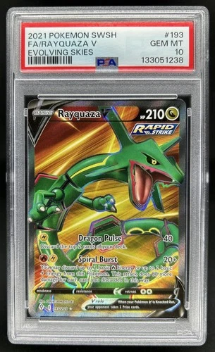 2021 Pokemon SWSH Evolving Skies Rayquaza V #193/203 PSA 10 GEM MINT