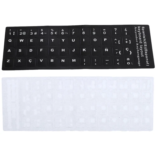 Tastaturaufkleber Spanisch Wasserdicht Schwarzer Hintergrund Für 10In Bis 1 KUI