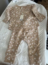 Quincy Mae Jersey Top And Pants Set Blush Floral 6-12 Months