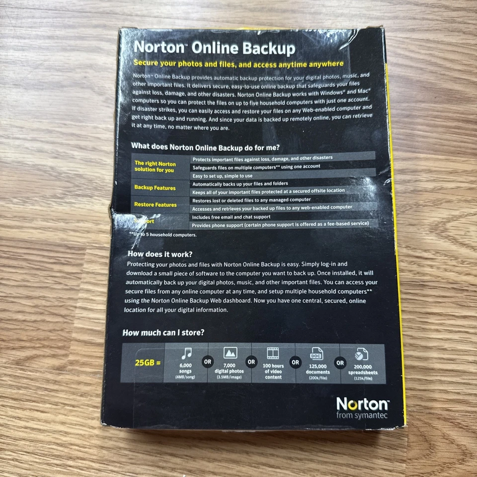 Norton Online Backup 2.0 For Multiple Computers, 25GB - Image 2 of 4