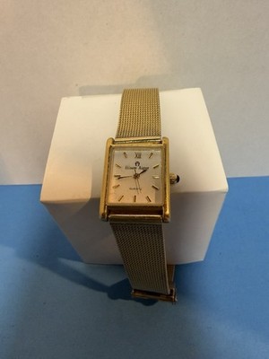 Vintage Etienne Aigner Quartz Tank-style Ladies Gold-tone Rectangular Watch 