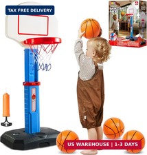 JOYIN Toddler Basketball Hoop Indoor, Adjustable Basketball Goal for Kids with 4