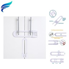 Sliding Cabinet Locks Baby Proofing Adjustable Child Safety Latches for Kno...