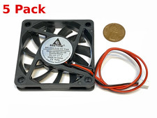 5 Pack 60mm 6010 12V Brushless DC Fan 60x60x10mm Slim 10mm 2-Pin Cooling A11