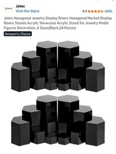 Hexagonal Jewelry Display Risers Hexagonal Market Display Risers Stands Acryl