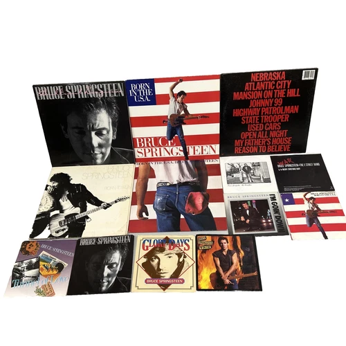 Bruce Springsteen lot- 5 -12" Vinyl LPs & 8 45 rpm records with covers/very nice