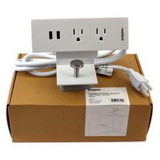 NEW poppin Power Points Outlet "The Power Up" 2AC  2 USB w/ 6' Cord in White