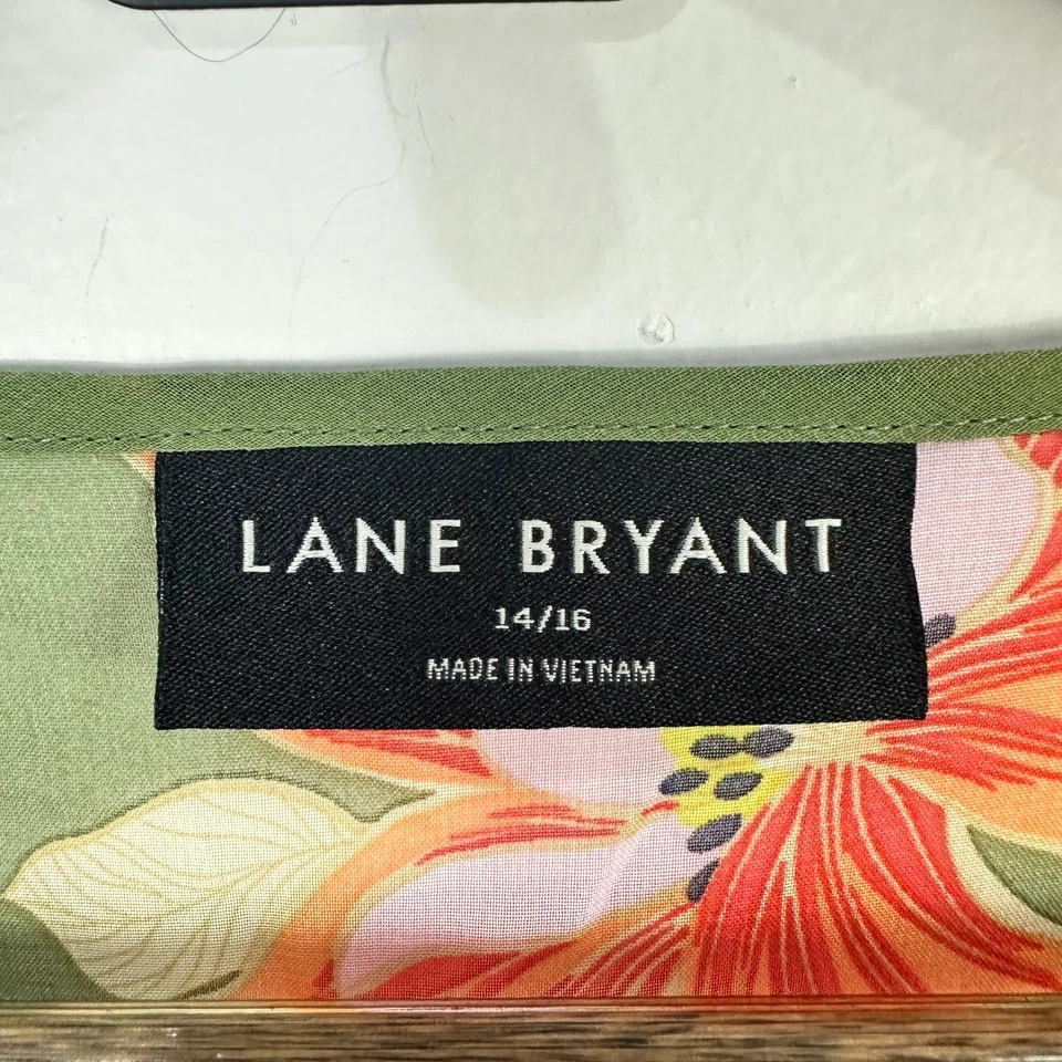 Lane Bryant 14/16 Verde Floral Transparente Kimono Natación Cubrir Boho Resort Playa Foto 2 de 4