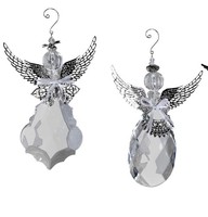 2Er Set Deko HäNger Angel Engel H. 23Cm Silber Klar Acryl + Metall Formano W25