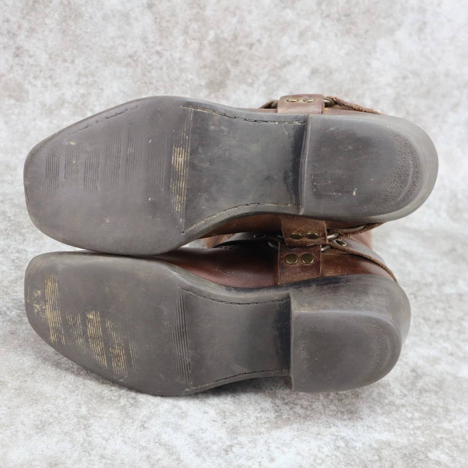 Cabelas Engineer Boots Brown Leather Harness Ring Pull On 84-1181 Womens Size 7M - Image 4 of 4