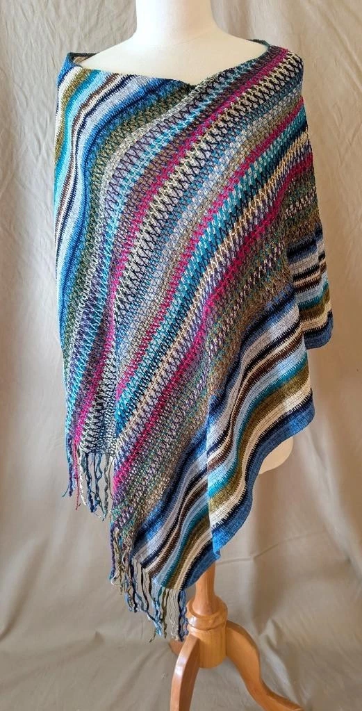 Foulard Carré MISSONI Vintage - Tour De Cou 37x37 Cm, Polyester Bleu, Occasion