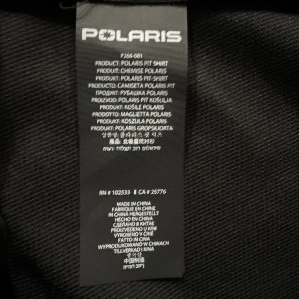 Polaris Men's Pit Shirt Button Up Black 286252606 Embroidered Logo Size Large - Image 3 of 4