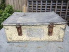 WW2 ERA BRITISH MILITARY AMMO BOX, HEAVY DUTY GALVANISED STEEL, GREAT TOOL BOX