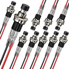 Momentary Push Button Switch, 1A 250V AC SPST Mini Pushbutton Switches with Wire