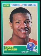 1989 Score Steve Atwater #263 RC Rookie HOF Football Sports Card Denver Broncos. rookie card picture