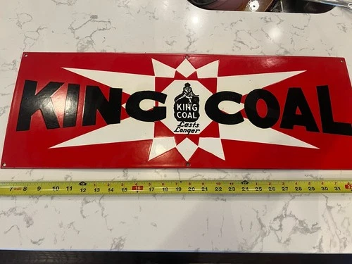 Vintage King Coal Porcelain Sign - Nice!!