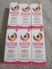 Lot of 6 iVIZIA Sterile Lubricant Eye Drops for Dry Itch Red Eyes  5 mL each.