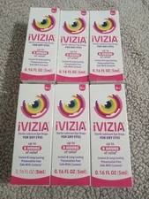 Lot of 6 iVIZIA Sterile Lubricant Eye Drops for Dry Itch Red Eyes ~ 5 mL each.