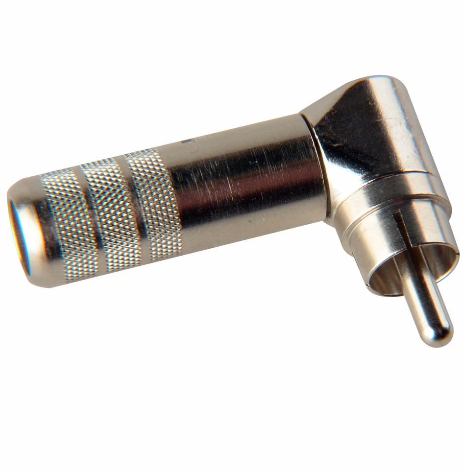 (4 Pack) Switchcraft 3502RA Right Angle 90° Nickel Phono RCA Plugs, Solder Term - Image 2 of 3