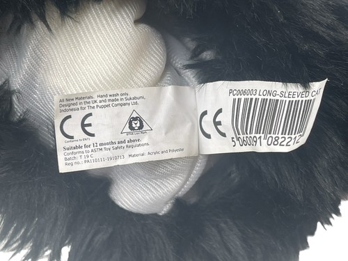 "Juguete títere de mano de 19"" The Puppet Company para gatito blanco y negro" - Imagen 11 de 21