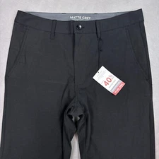 Matte Grey Pants Mens 32x30 Black Traveler Golf Driving Range Stretch Commute