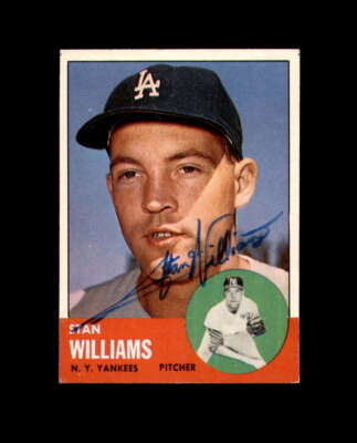 Stan Williams Signed 1963 Topps New York Yankees Autograph