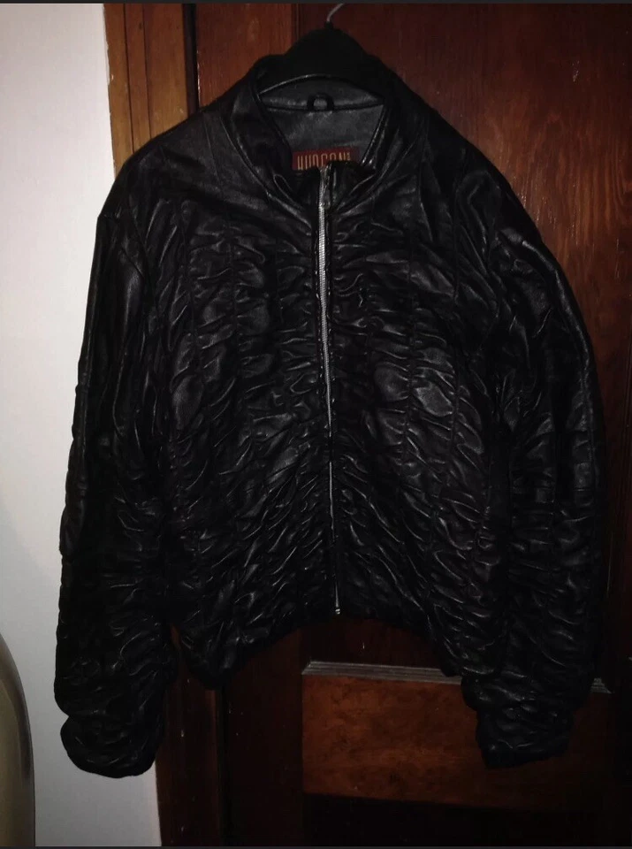 Abrigo Chaqueta Hudson Marrón Dorado Genuino 100% CUERO S Foto 2 de 3