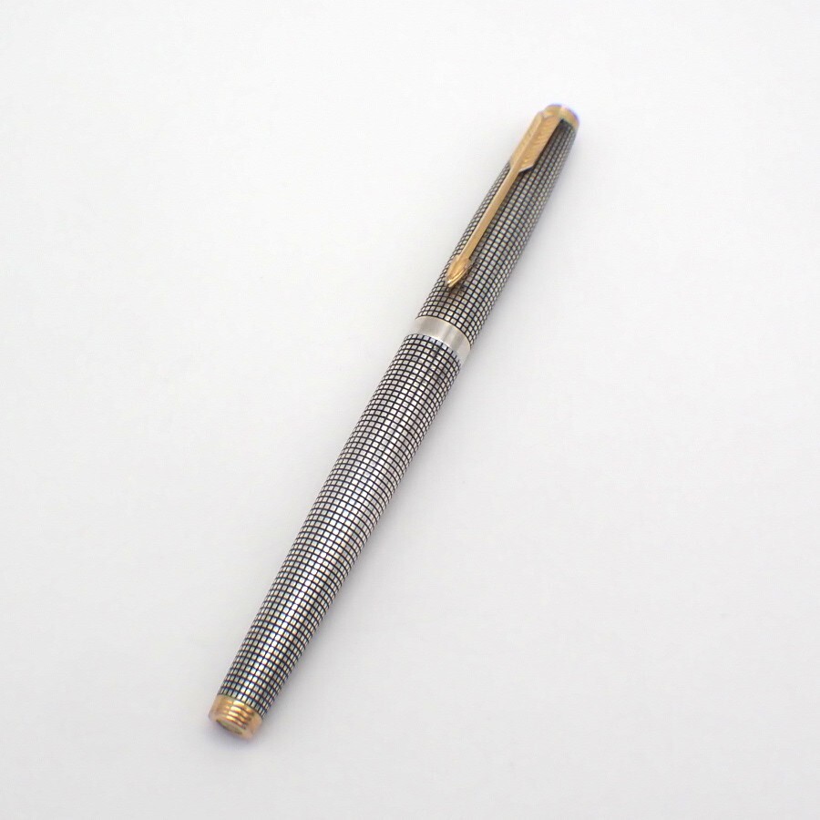 #0013 オーバーホール済 万年筆 PARKER Silver 14k Parker Fountaine Pen Sterling Silver 14K Gold Nib | eBay
