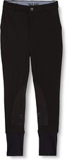 TuffRider Kid's Ribbed Knee Patch Breeches, Black, 16