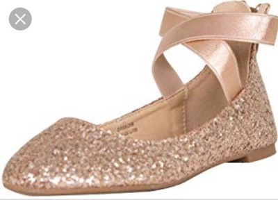 champagne glitter flats