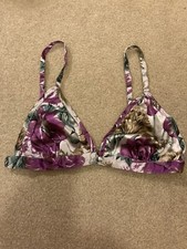 Vintage Victoria s Secret GOLD Label Floral Front Close Satin Bralette Size S