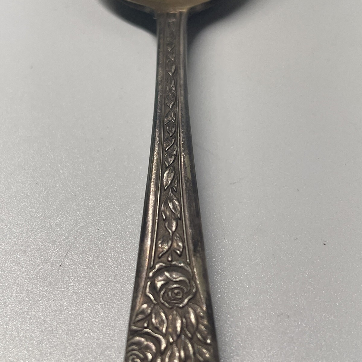 National Silver Co A1 Soup Spoon Rose & Leaf Pattern G2 | eBay