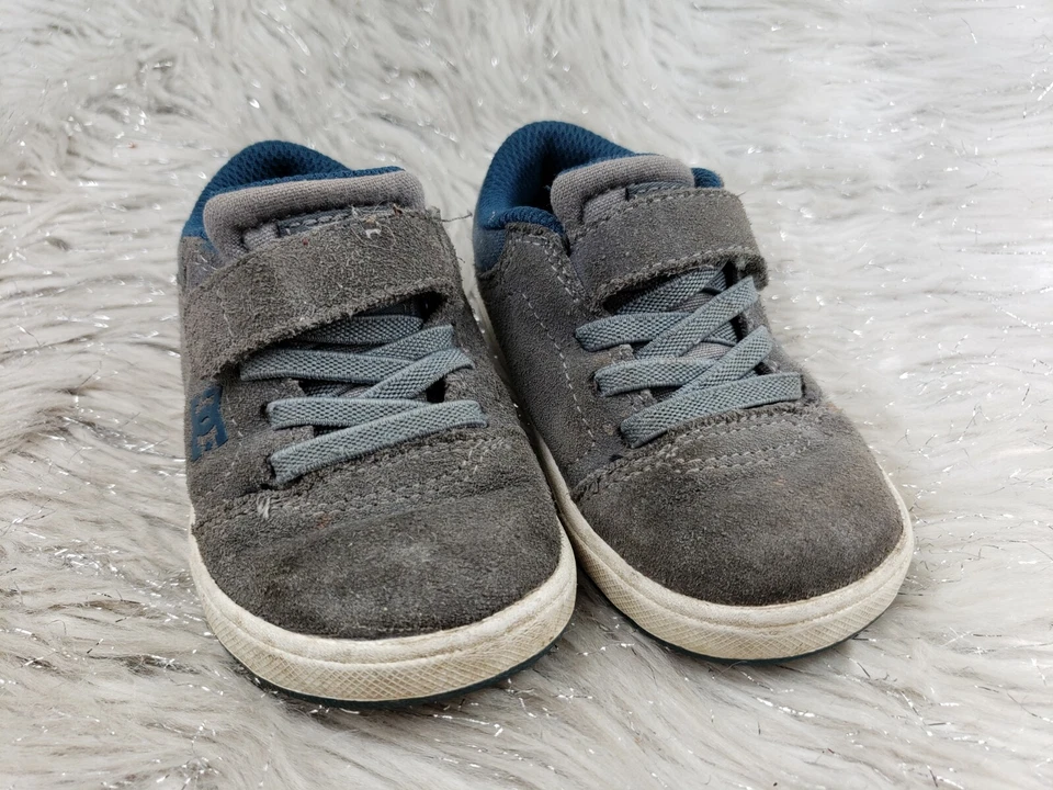 DC туфли серый синий повседневный легко на кроссовки ребенка ясельного возраста размер США 6 EUR 21,5 - Изображение 4 из 4