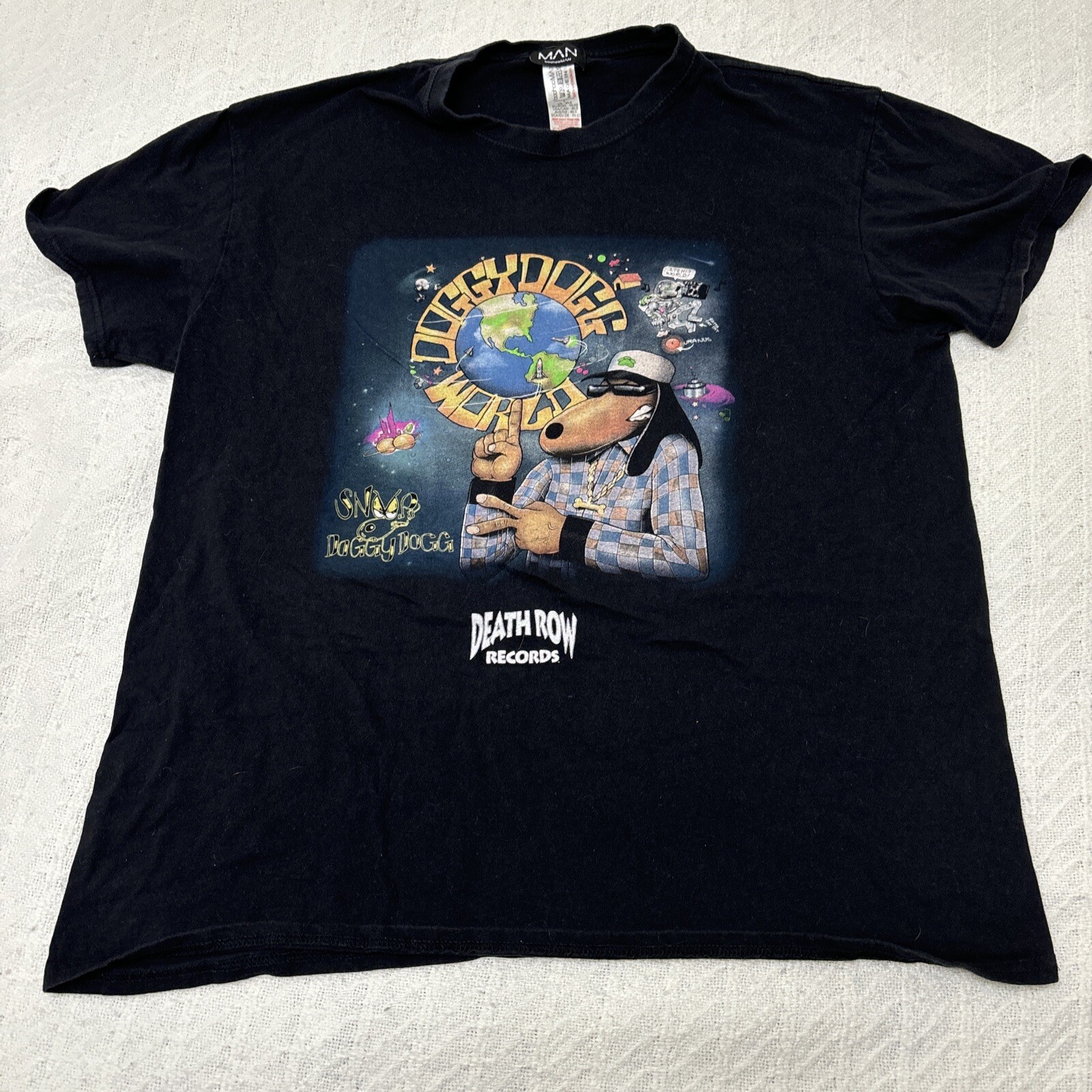 FILA T shirt nera Snoop Doggy Dogg Death Row Records Rap Hip Hop World Band taglia L