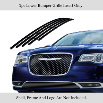 Fits 2015-2023 Chrysler 300C/S W/O Adapt Ctrl Lower Bumper Black Billet Grille