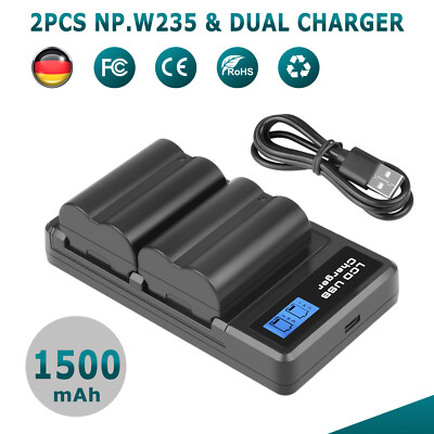 2× NP-W235 Akku Für Fujifilm X-T5 X-T4 XT4 GFX 100S X-H2S 50S II + LCD Ladegerät