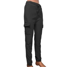 Women's Fleece Cargo Bottoms Combat Stretch Casual Trousers Girls Jogger 8-14