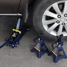 2 Ton TCE Torin Blue Trolley Service/Floor Jack Combo with 2 Jack Stands