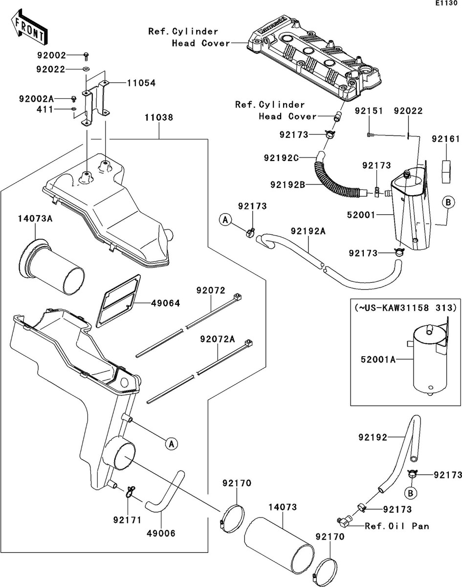 ULTRA300X'13 OEM section (Intake-Silencer) parts Used [K9803 ULTRA300X'13 OEM section (Intake-Silencer) parts Used [K9803