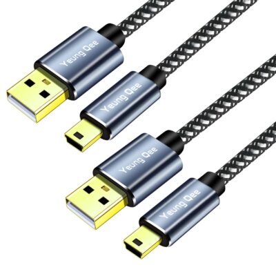 Mini USB Cable Braided USB 2.0 Type A to Mini B Cable Braided Charging Cord C...