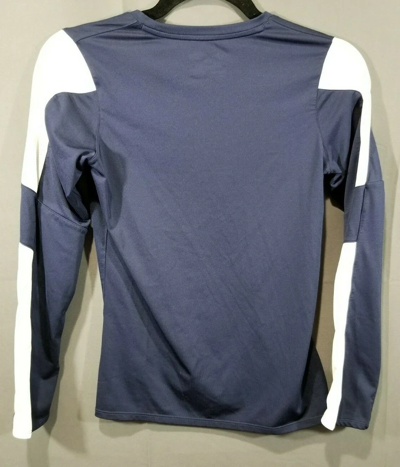 Under Armour Heat Gear YLG Shirt Size Youth Large Blue & White Long Sleeve  - Image 2 of 4