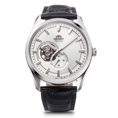 ORIENT RN-AR0003S Contemporary semi-skeleton Open Heart White Silver Men's NEW
